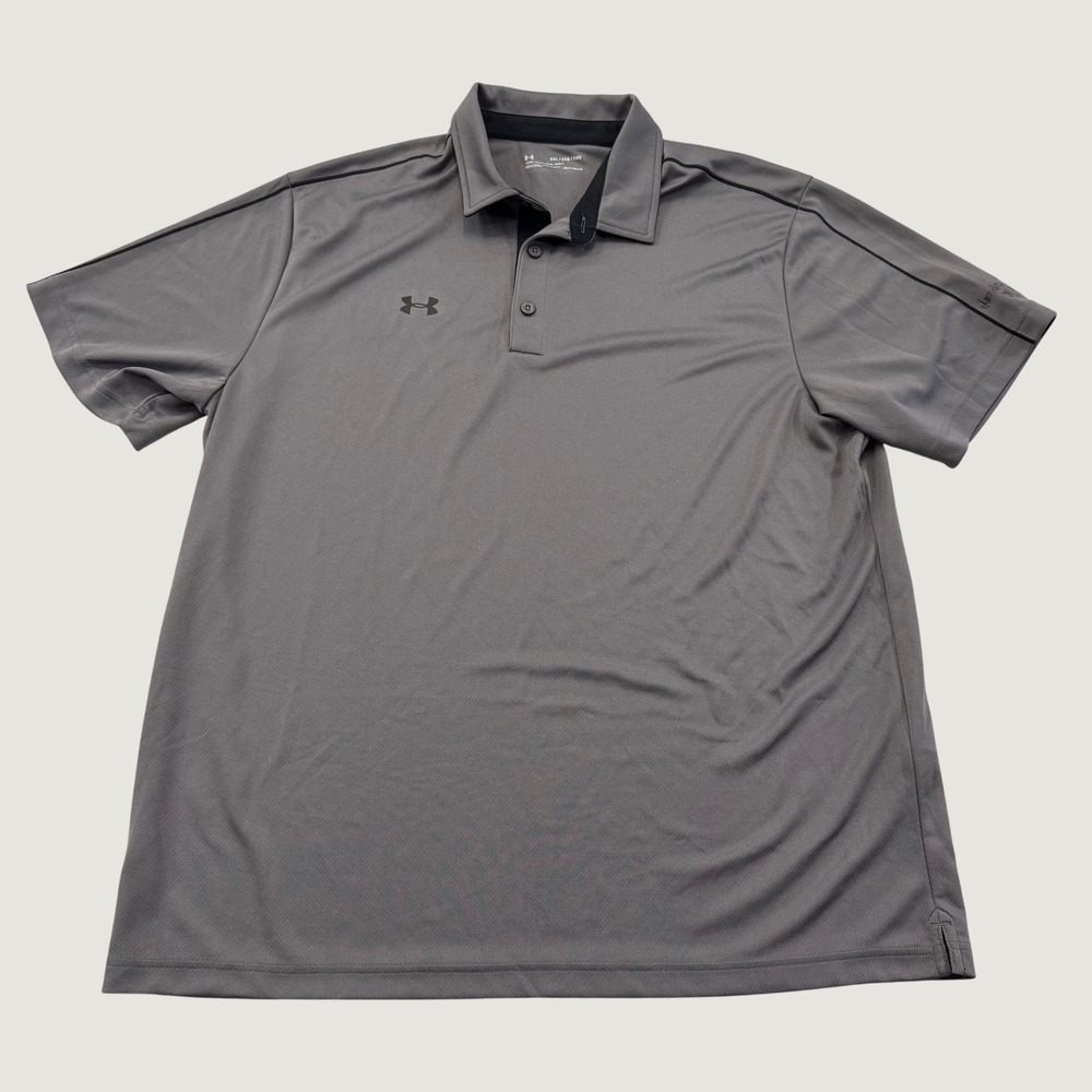Under Armour HeatGear Polo Mens 2XL Gray Loose Fit Jacobs Alliance Embroidered